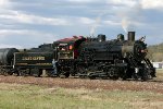 Grand Canyon Railway's 2-8-0 steam engine GCRY #29 wyes train.